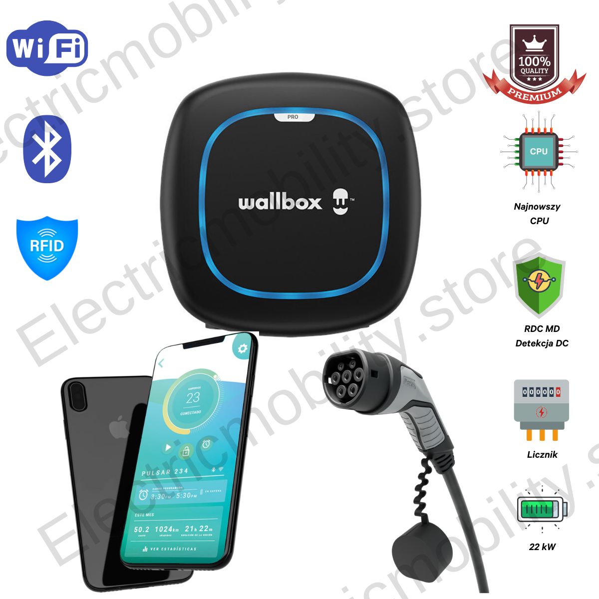 Wallbox Pulsar Pro Czarna Type 2 Zdjęcie wyróżniające